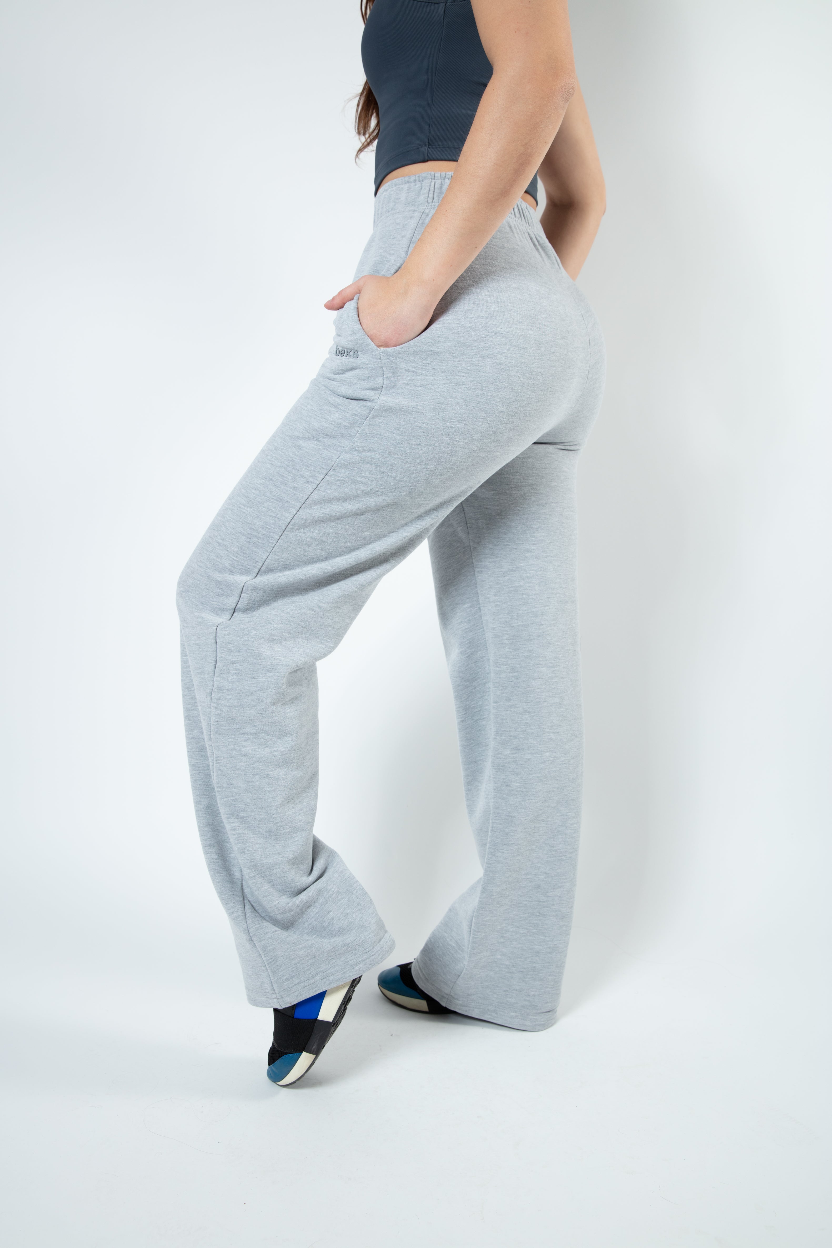 Classic Straight Leg Sweatpants - Grey Marl – Beks Athletics